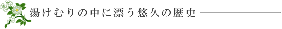 湯けむりの中に漂う悠久の歴史